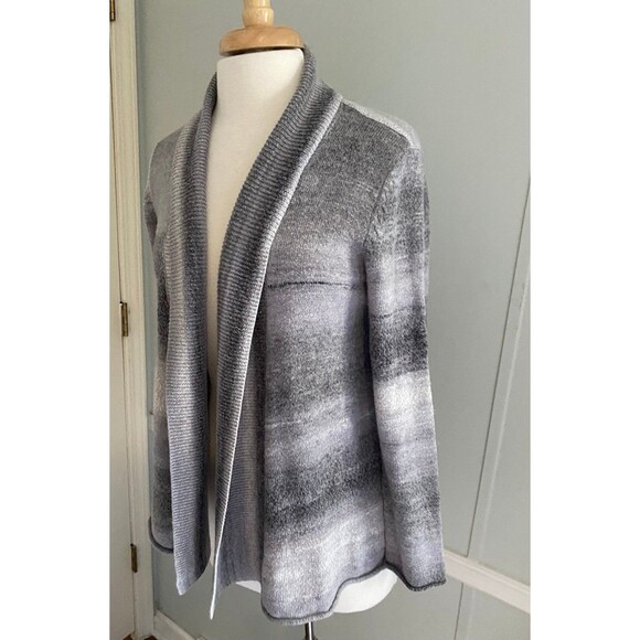 Cardigan open front sweater White Stag M gray ombré - Picture 2 of 7